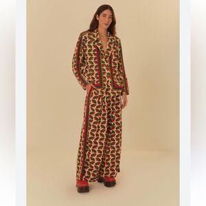 FARM Rio Sapoá Printed Blazer in linen /viscous blend